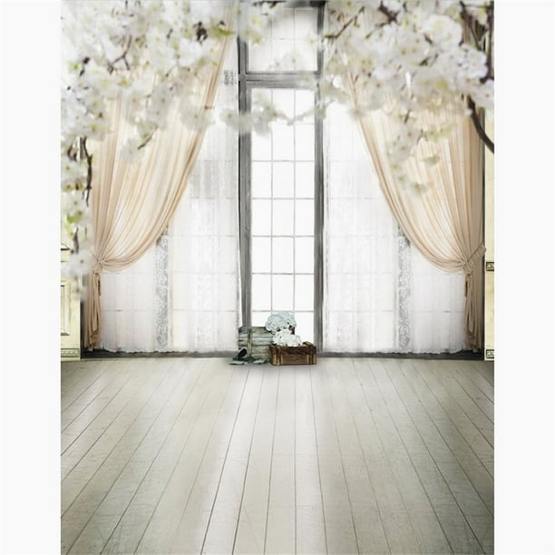 5x7ft Wooden Floor White Flowers Tree Photography Background Computer-Printed Vinyl Backdrops 5x7ft Wooden Floor White Flowers Tree Photography Background Computer-Printed Vinyl Backdrops